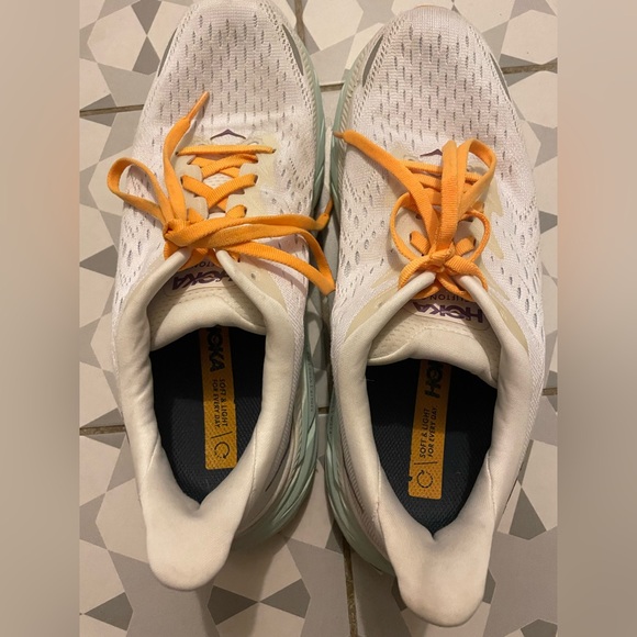 Hoka Women's Mint & Orange W Clifton 8 Shoes - Picture 11 of 16